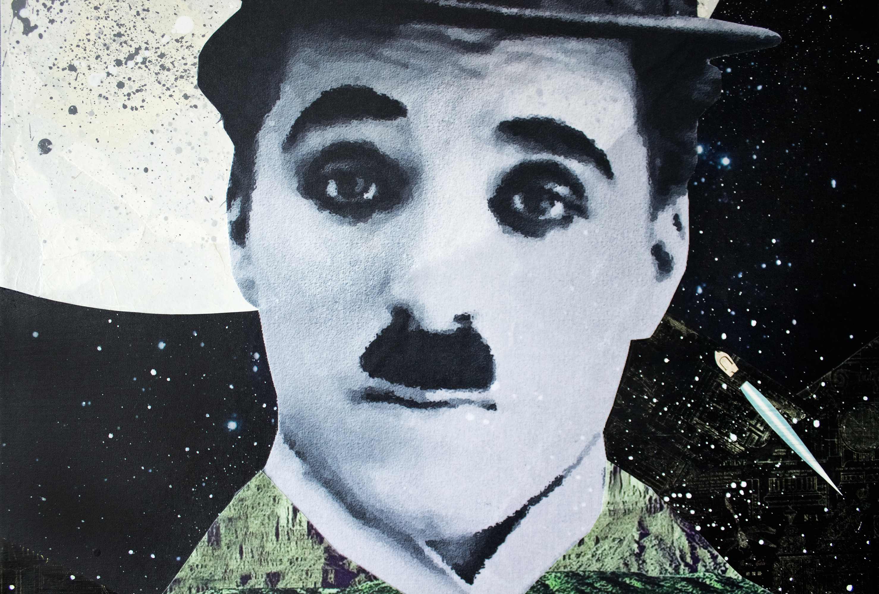 Коллаж "КОСМОС ЧАРЛИ ЧАПЛИНА" - изображение 2