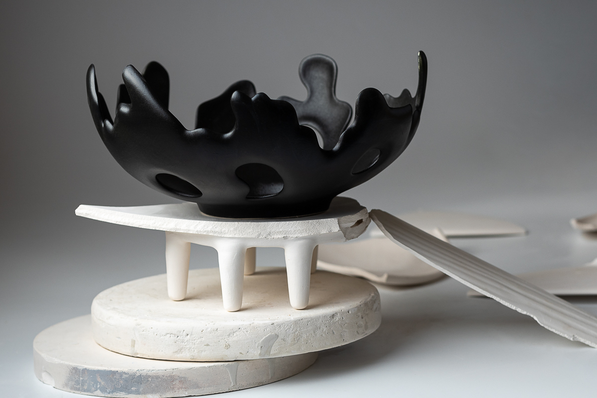 Большая чаша "Коралл" черный - изображение 1