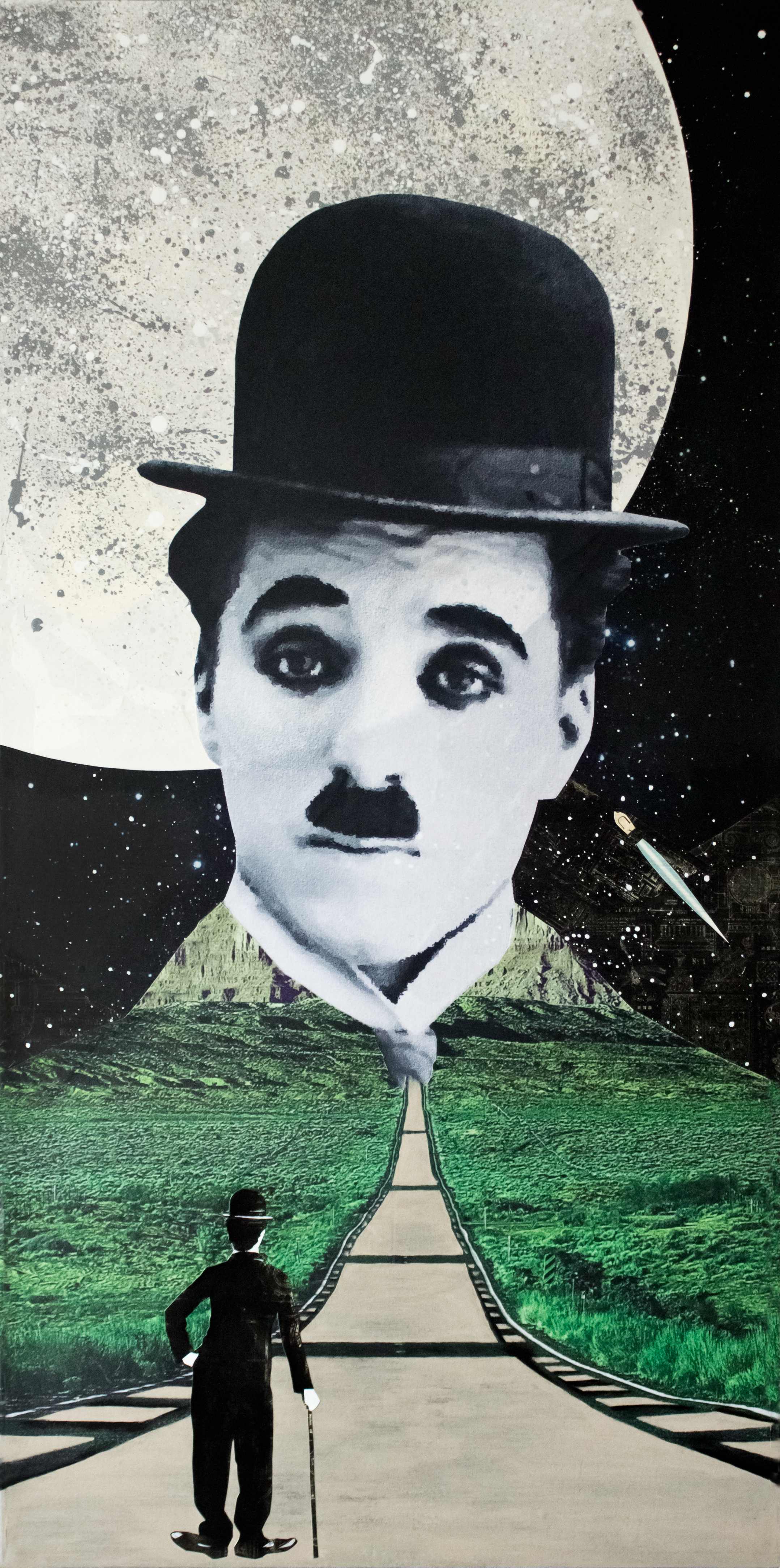 Коллаж "КОСМОС ЧАРЛИ ЧАПЛИНА" 