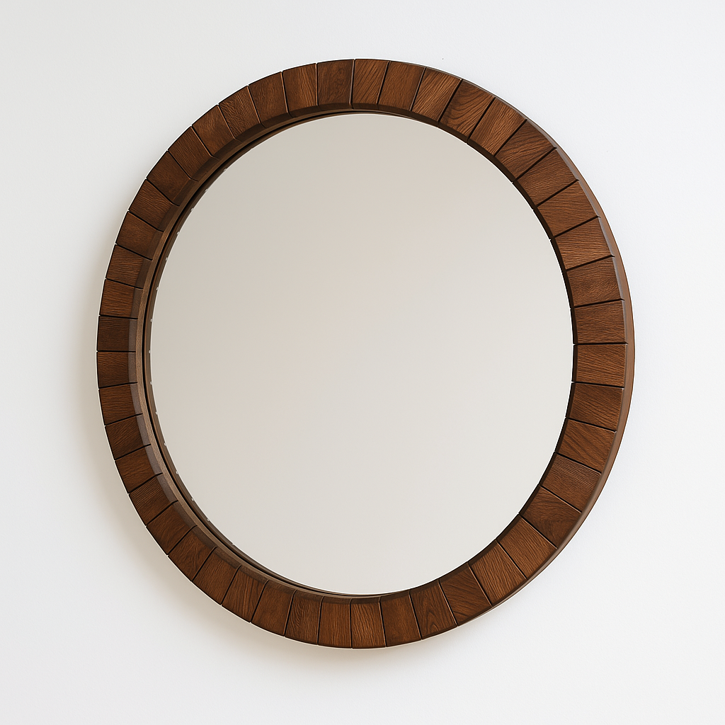 Зеркало дубовое круглое 