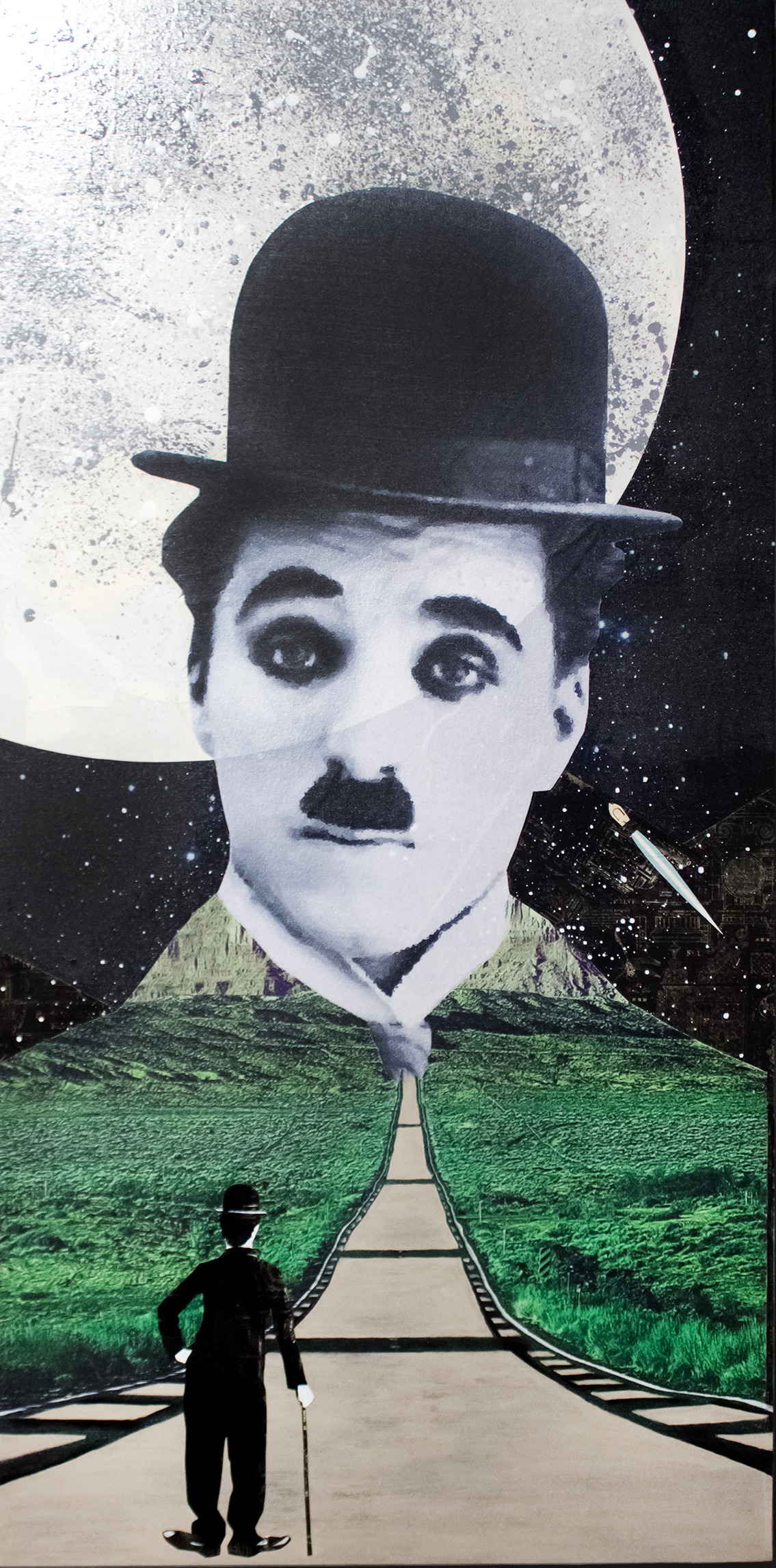 Коллаж "КОСМОС ЧАРЛИ ЧАПЛИНА" - изображение 1